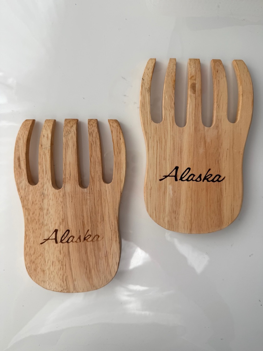 Wooden Salad Hands - Natural Wood